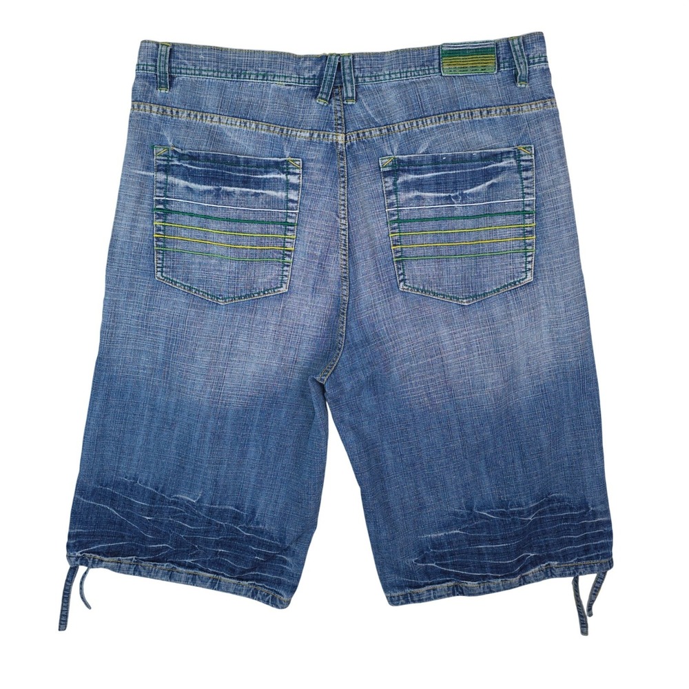 Vintage PJ Mark Denim Shorts Mens 42x15 Blue Baggy Y2K Hip Hop Crosshatch Jorts